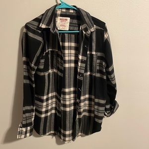 Black flannel button down